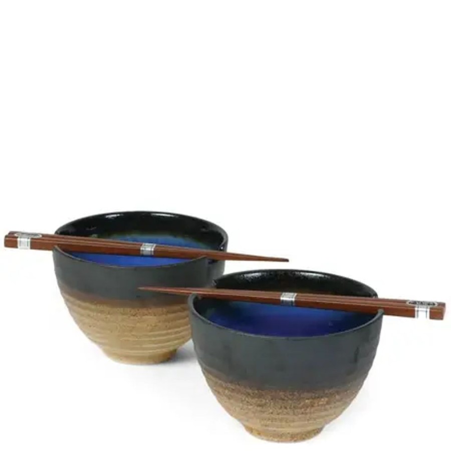 Tabletop Miya Company Bowl Sets | Cobalt Blue 5.5" Bowl For Two Set