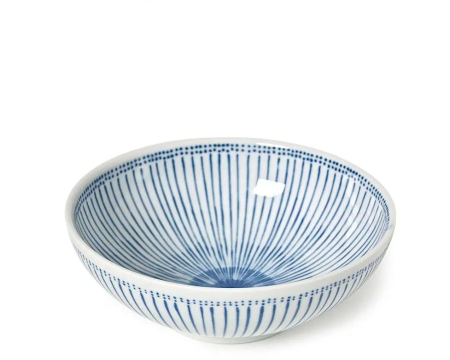 Tabletop Miya Company Serving Bowls & Plates | Blue Stripes 8.25" Bowl