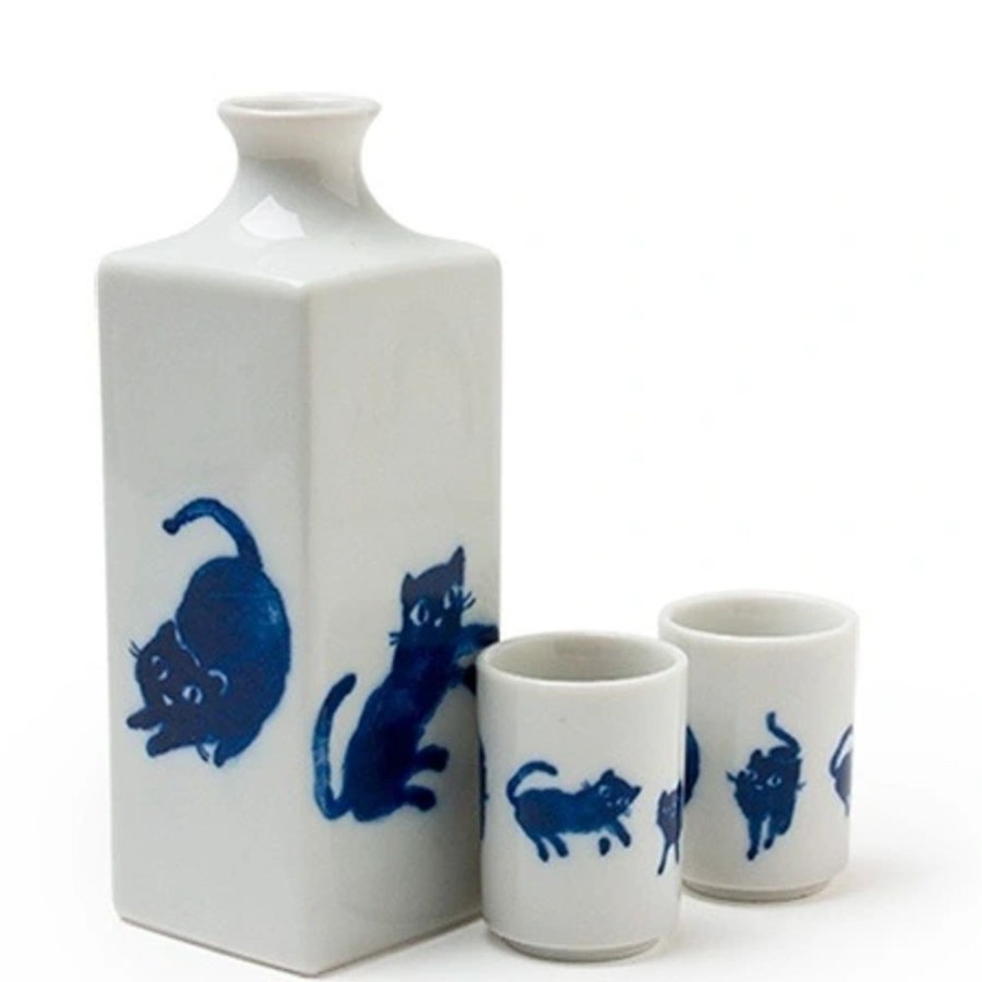 Whimsy Miya Company Cats | Midnight Blue Cat Sake Set